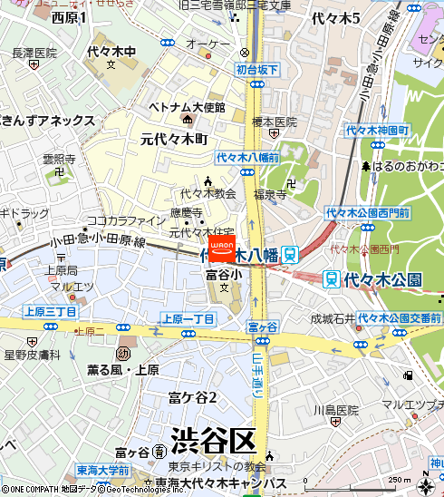 まいばすけっと代々木八幡駅西店付近の地図